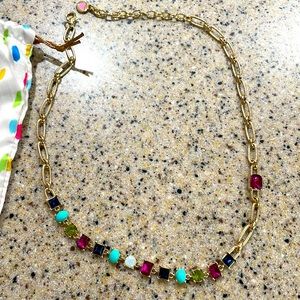 Multicolor Gemstone Gold Necklace